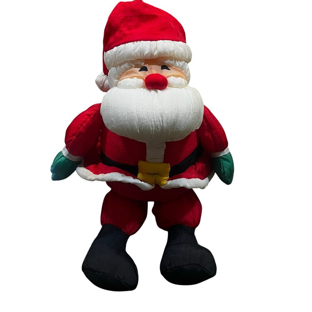 Vintage Hallmark Plush Puffy Santa Claus Stuffed Toy Nylon‎ Christmas 13"